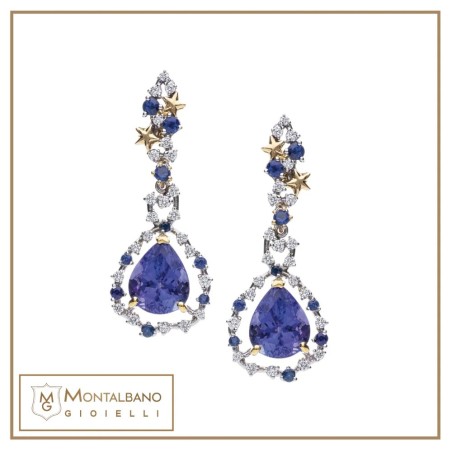 Orecchini con tanzanite a goccia